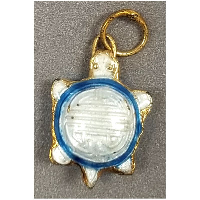 ENAMEL TURTLE 16X24MM WHITE